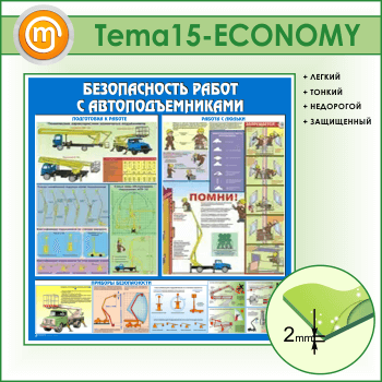 Стенд «Безопасность работ с автоподъемниками» (TM-15-ECONOMY)