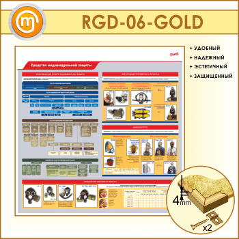 Стенд «Средства индивидуальной защиты» (RGD-06-GOLD)