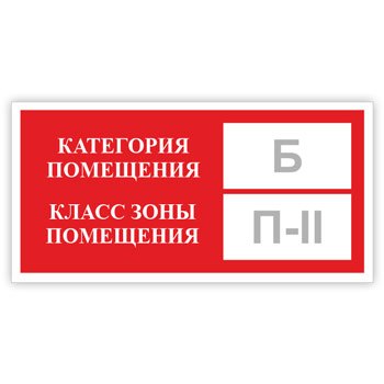 Знак «Категория помещения, класс зоны помещения», B05.2
