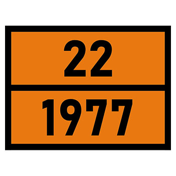 Табличка «Опасный груз 22-1977», Азот жидкий (светоотражающий металл, 400х300 мм)